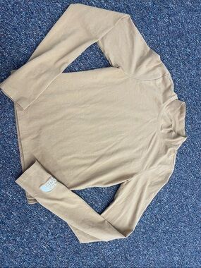 The North Face Beige Mock Neck Long Sleeve Top